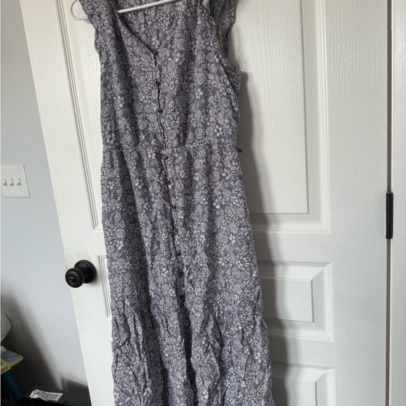 Sonoma Gray and White Sleeveless V-Neck Maxi Sundress - Picture 2 of 6